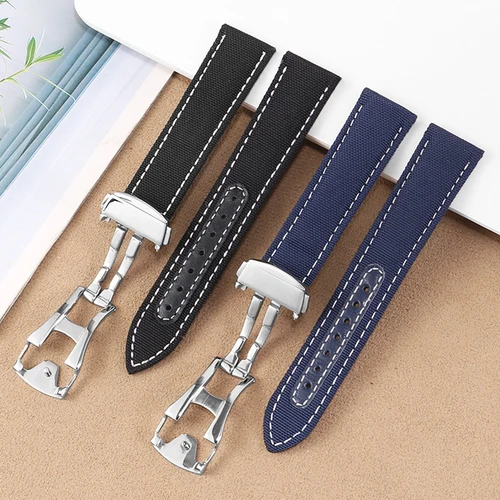 Para Omega Seamaster 300 correa de reloj para Speedmaster AT150 para Snoopy serie 310,32 correa de nailon de lona 19 20 21 bandas de 22mm