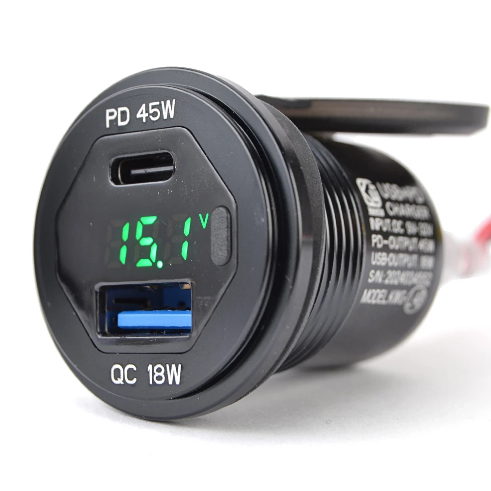 Motorcycle Socket Charger USB+ C Type For Kawasaki Versys650 2022 2023 2024