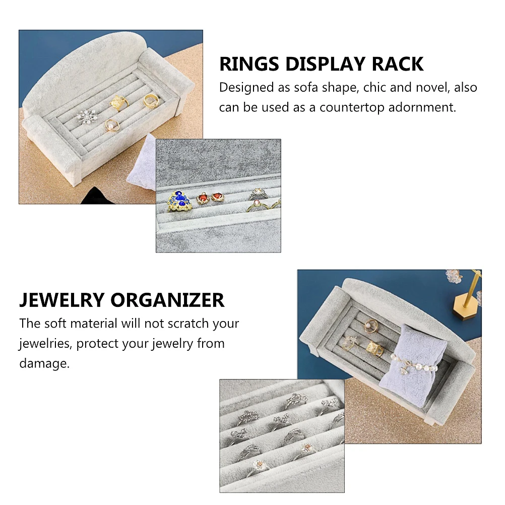 1pc Wildleder Schmuck Ständer Organizer Ringe Halter Leichte Schmuck Display-ständer Tragbare Hause Shop Elegante Lagerung Rack