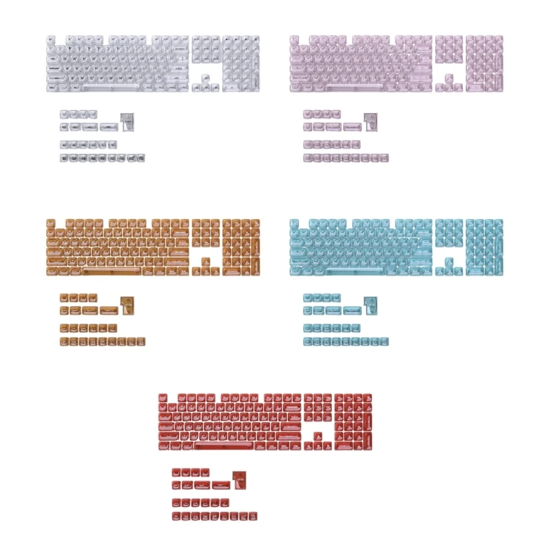 132 Keys Keycap Set for Mechanical Keyboard Boards in Daily Use, Clear HOA Profile and Front Printed Characters Included