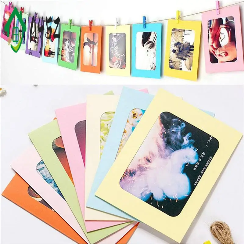 

A45Z-105Pcs 6 Inch Colorful Paper Photo Frames Photo Frames Set For 4 X 6Inch Photo, Hanging Photo Display Frames