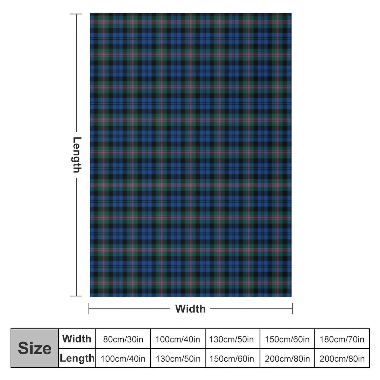 Clan Baird Tartan Blue and Green Plaid Throw Blanket Thermal for winter Plush Blankets