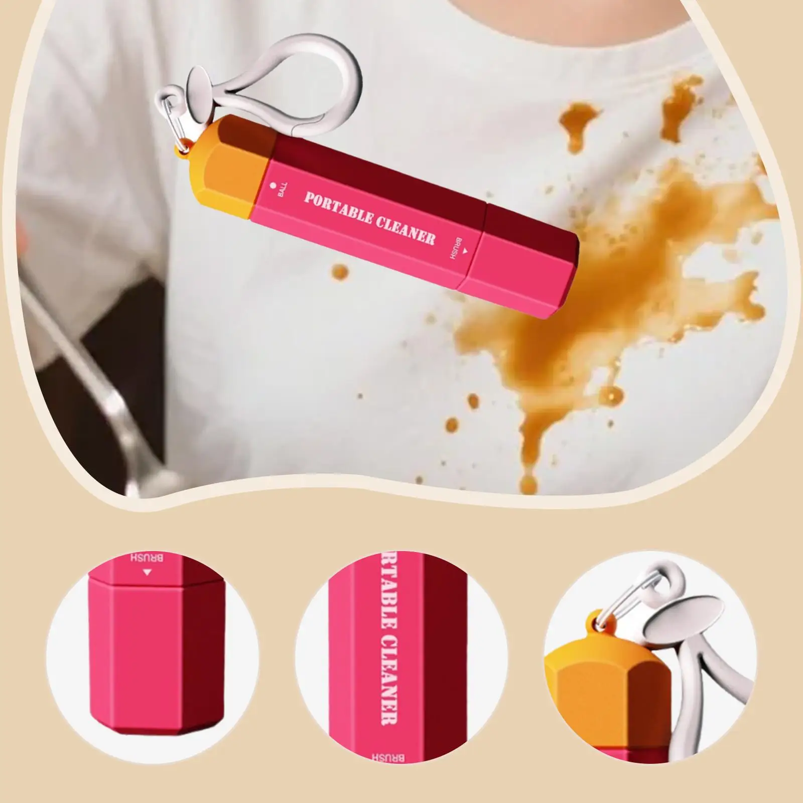 Stain Treater Pen Pre Wash Spot Cleaner Mark Remover for Food Cosmetics Wine