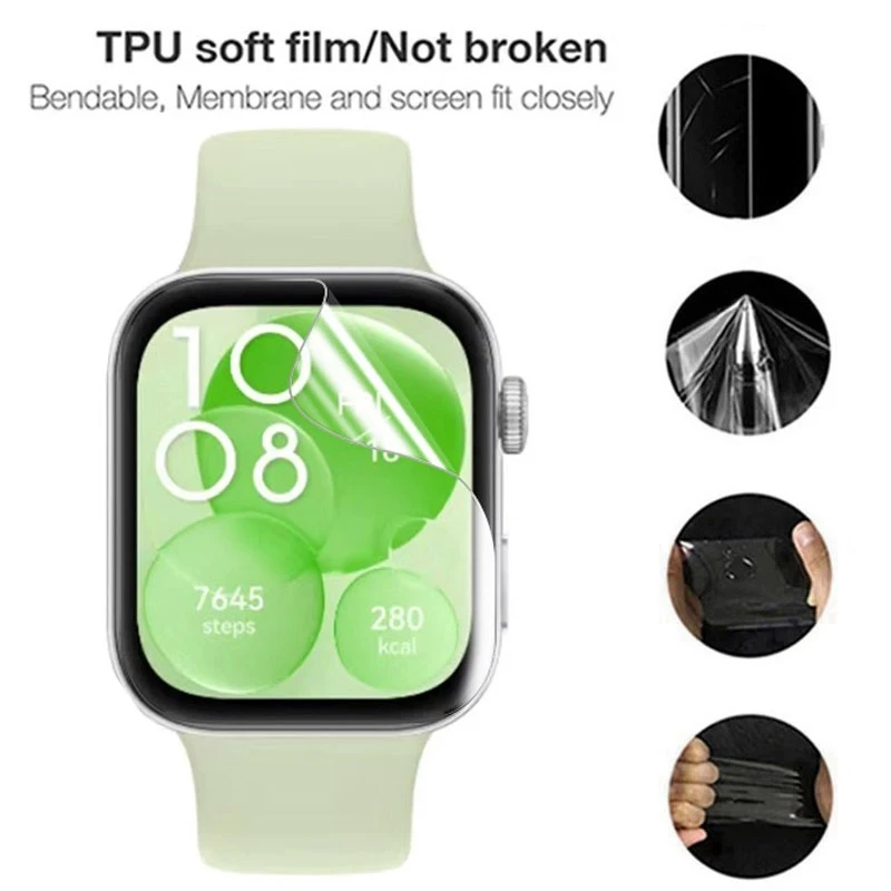 1/2 قطعة حامي الشاشة لهواوي ساعة صالح 3 فيلم SmartWatch المضادة للخدش واقية بولي TPU أفلام لينة لهواوي ساعة صالح 3