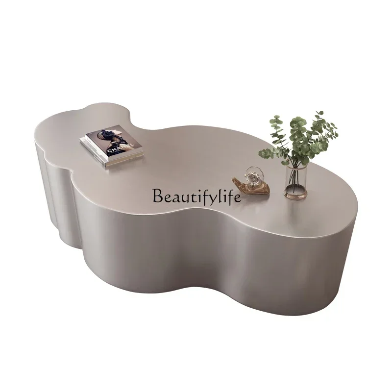 

ls 42Industrial wind stainless steel cloud coffee table special-shaped silver wabi sabi wind modern light luxury