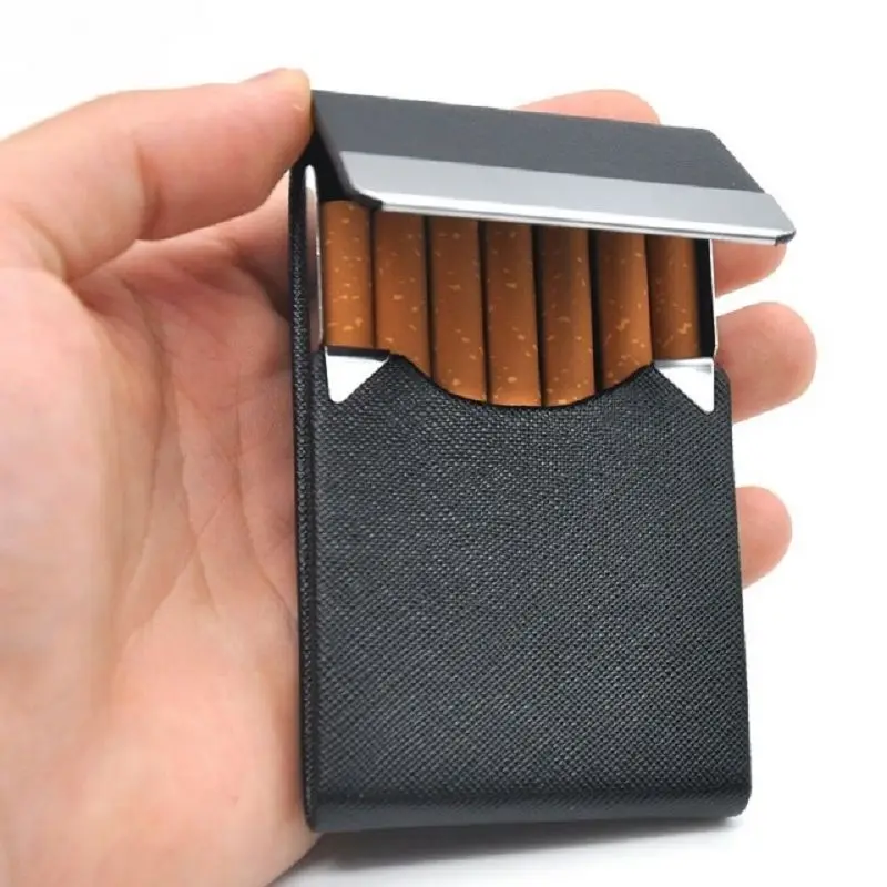 Smoking Accessories Cigarette Case 1 PC Cigar Storage Box Stainless Steel Multifunction Card Cases PU Tobacco Holder