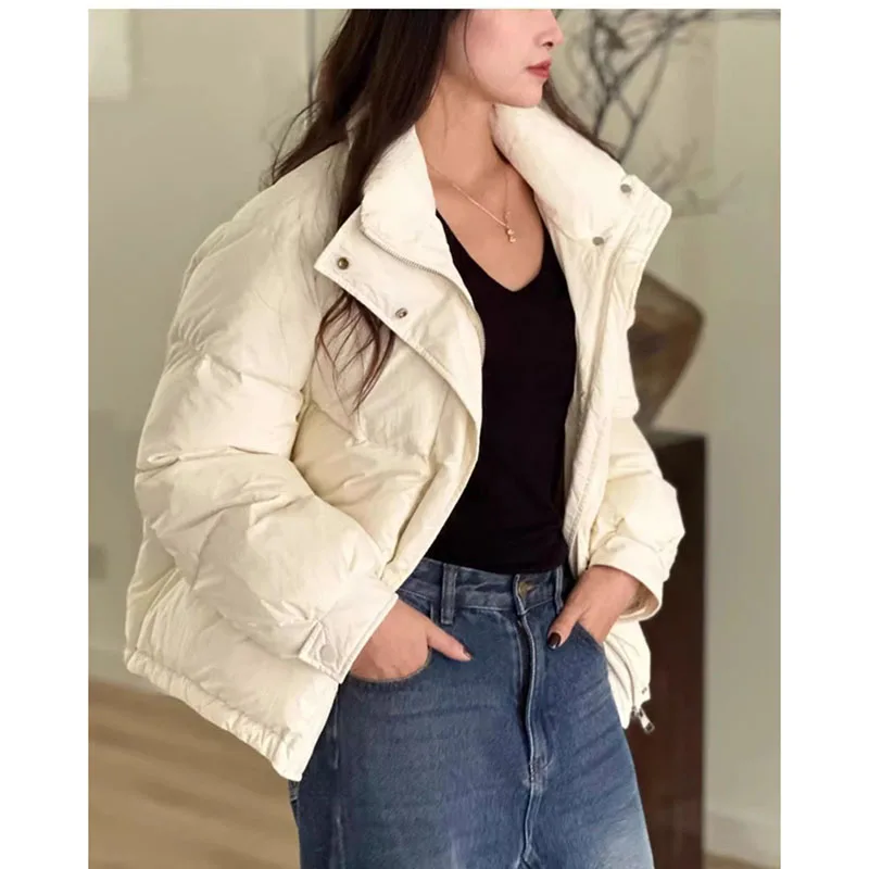 Winter 2024 New Fragrance Cotton-Padded Jacket Women Bread Overwear Short Large Size Warm Cotton Padded Coat Female Outcoat Tops