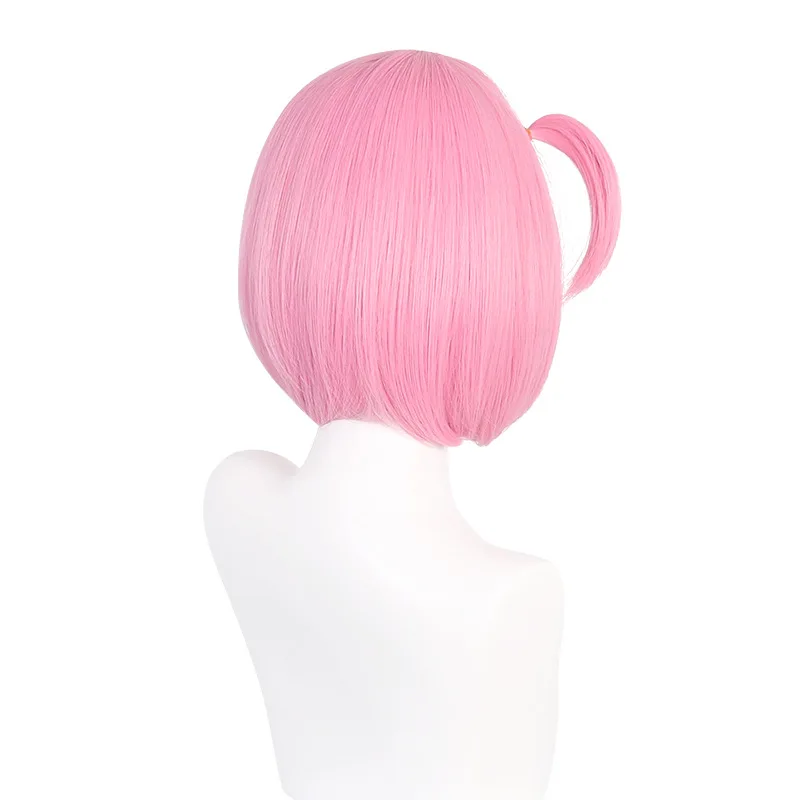 After Childhood Wore A Pink Bob Wig With A Realistic Scalp For A Solo Rock Cosplay