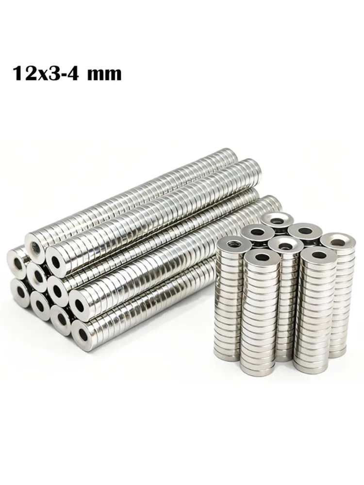 

Super Powerful Round With Holes 12x3-4mm Magnet Neodymium Magnet NdfeB N35 Strong Permanent Magnetic imanes Refrigerator Magnet