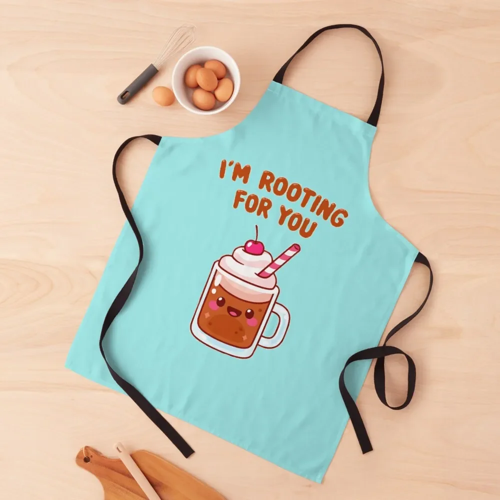 

I'm Rooting For You Root Beer Cartoon Pun Apron christmas decoration Hairdressing Apron