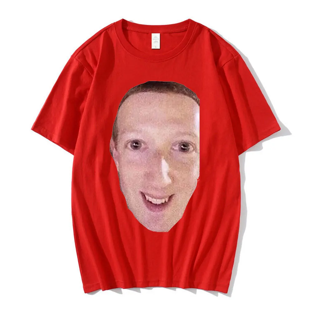 Cursed Zucc T Shirt 100% Pure Cotton Funny Cursed Meme Mark Zuckerberg Graphic Short Sleeve T Shirts Plus Size Tops Streetwear