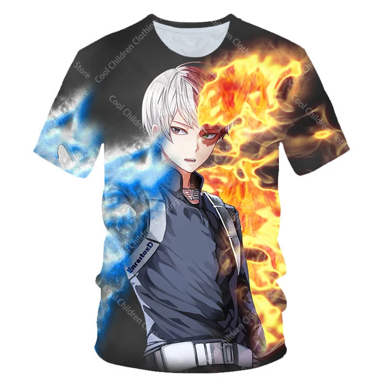 My Hero Academia Summer Boys Girls  Short Sleeve Clothing for Tee Cute casual fashion Parent Child Clothing Short Sleeve T-shirt