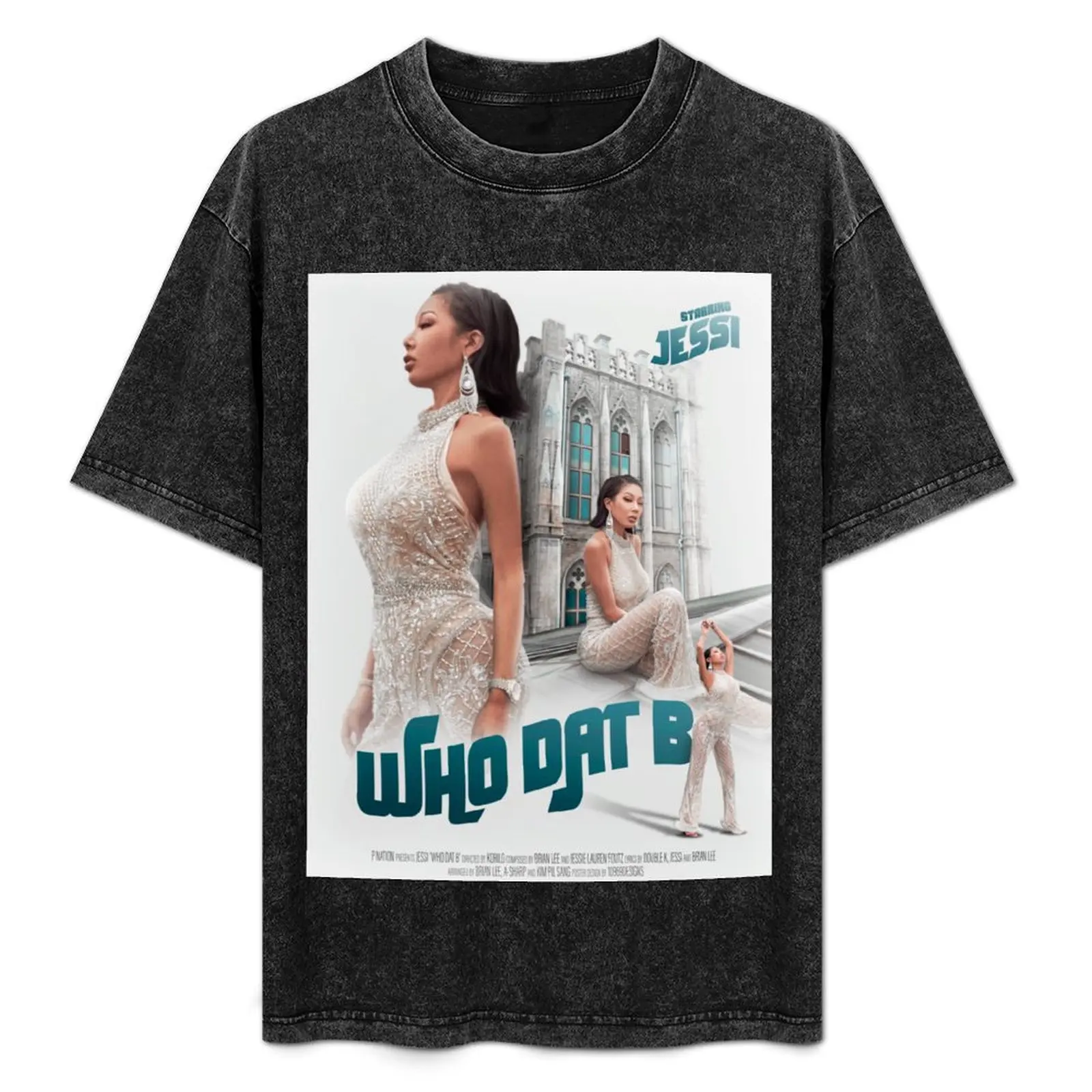 

JESSI 'WHO DAT B' POSTER T-Shirt Basic Crew Neck Short Sleeve Top