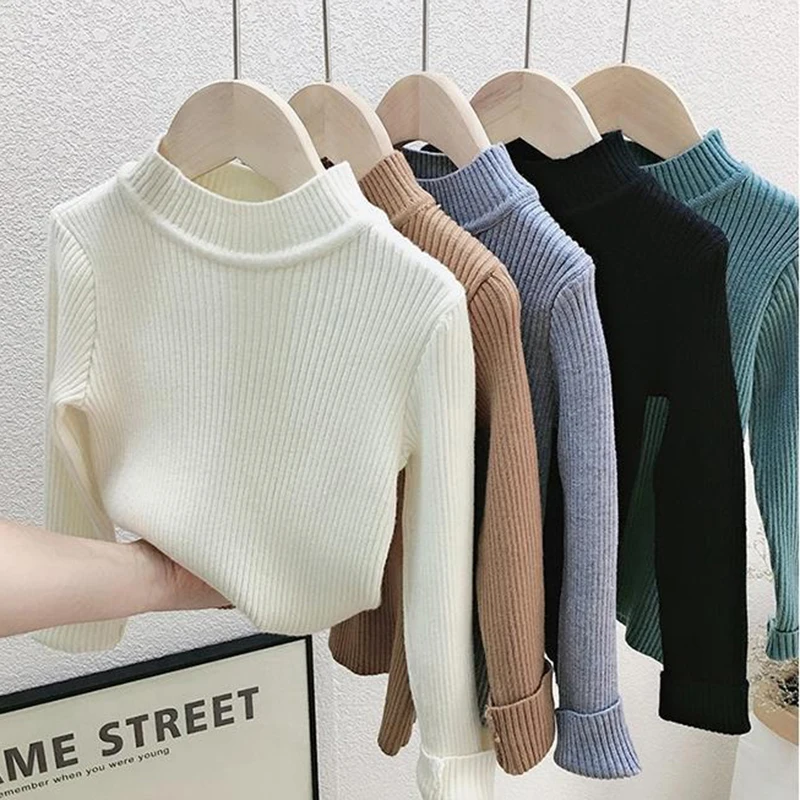 1-12Years Boys Girls Knit Pullover Children Winter Clothes Cotton Sweatersuit Casual Chunky Cable Knitwear Baby Sweater Costume