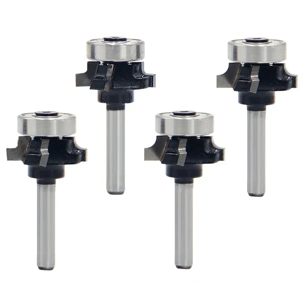 1pc R1/R1.5/R2/R3 4 Flutes Router Bit Woodworking Milling Cutter 1/4in Shank Trimming Cutter For Trimming After Edge Banding