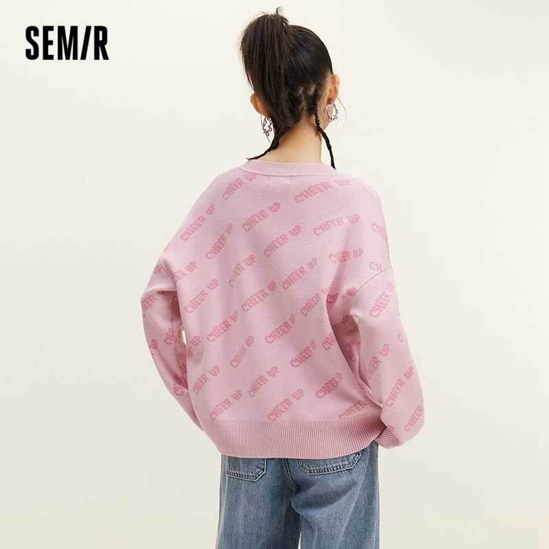 Semir Women Knitwear Rabbit Embroidery Sweet And Cool Lovely 2023 Spring Letters Loose Top Small Crowd Trend Street Trend Cool