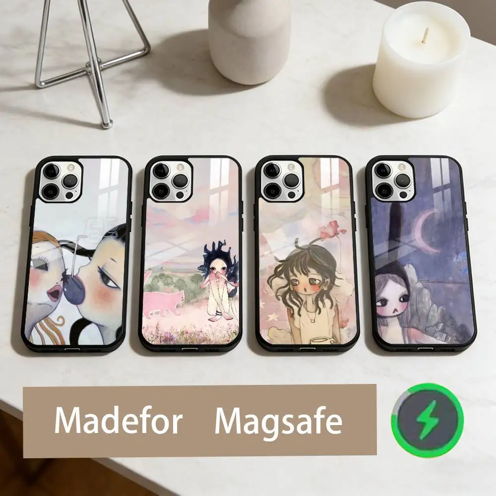 

Чехол для телефона A-Art A-Aya T-Takano для iPhone17,16,15,14,13,12,11 Plus, Pro Max, магнитный для беспроводной зарядки Magsafe