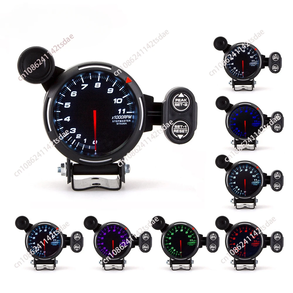 

12 В автомобильный модифицированный инструмент 3,15 дюйма 80 мм Универсальный Автомобильный Тахометр красочный, тахометр гоночного инструмента