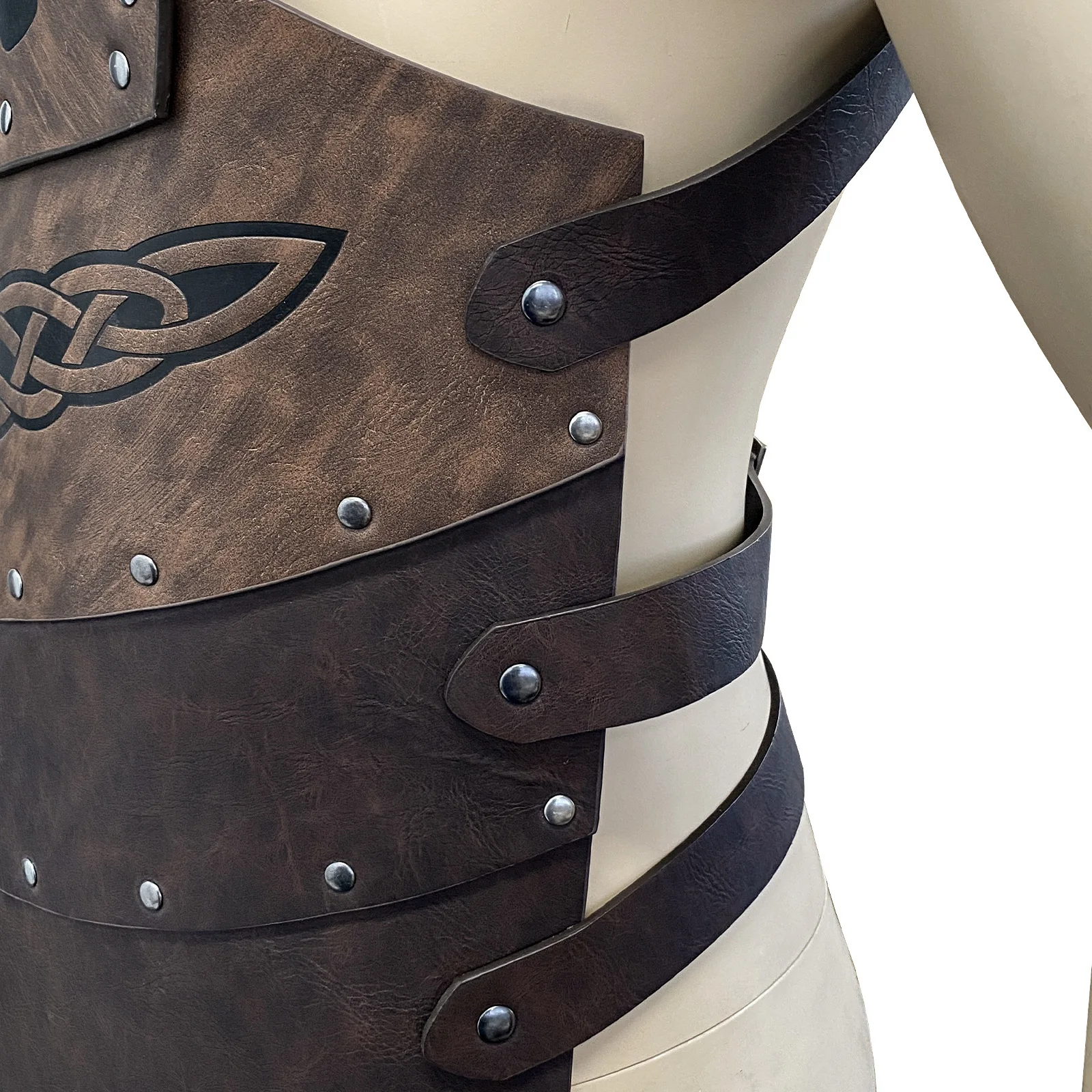 Medieval Armor Viking Samurai Warrior Knight Leather Harness Shoulder Pauldrons Men Costume Steampunk Vintage Battle Breastplate