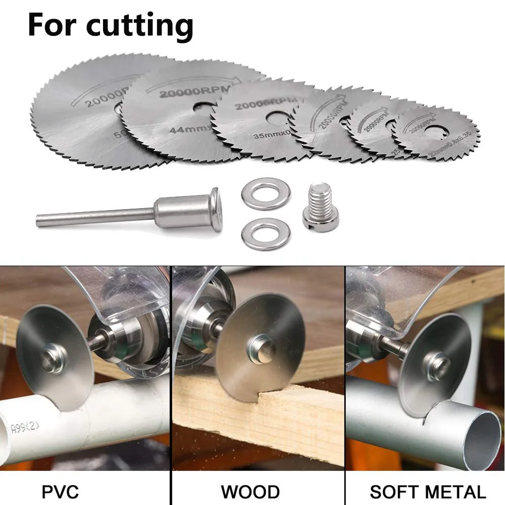7PCS/14PCS High-Speed Steel Cutting Blades Set HSS Mini Rotary Circular Saw Blade Cutting Discs for Wood Plastic Soft Metal
