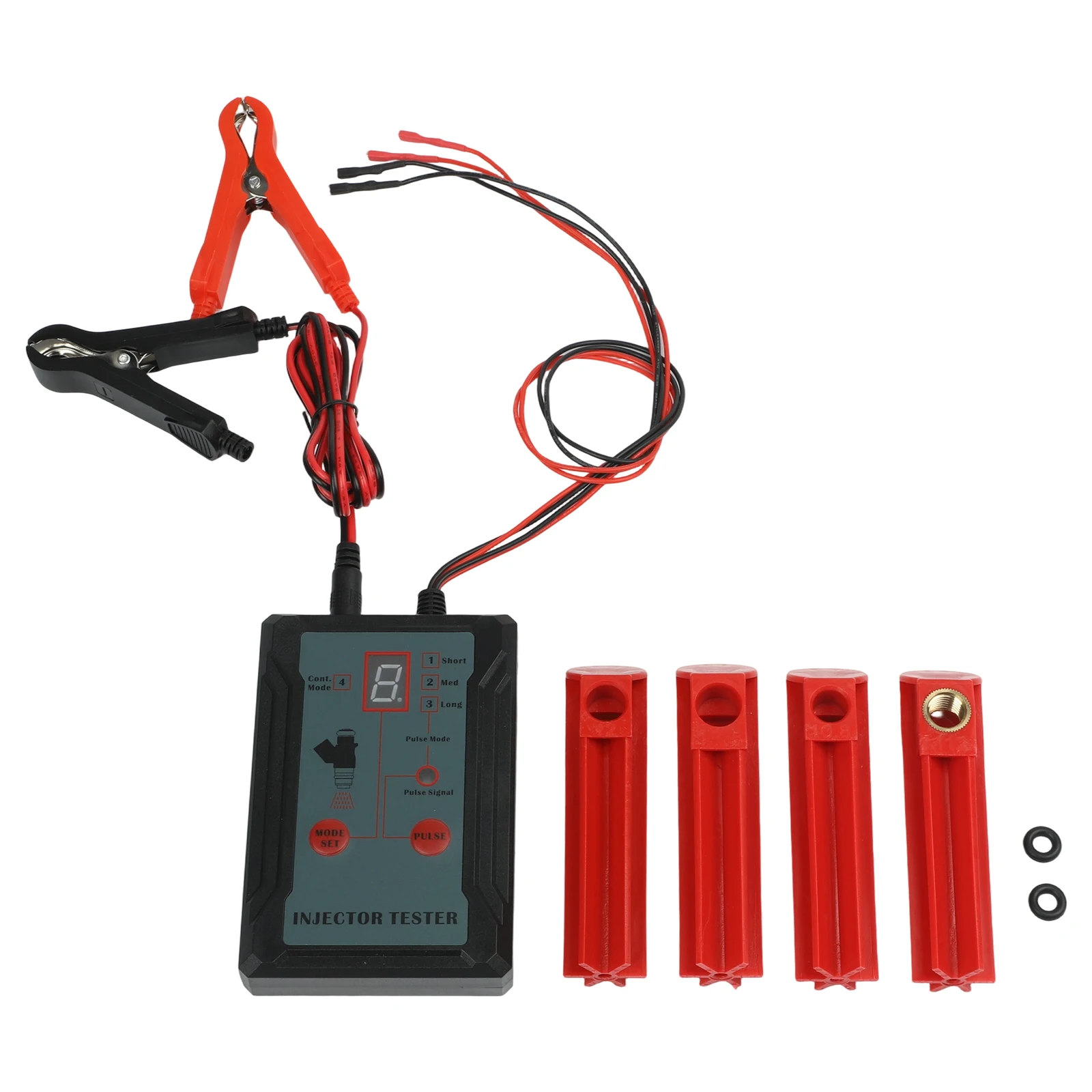 Automotive Fuel Injector Tester with Dual Channel Support 8 Pulse Modes and 4 Adapters for Comprehensive Fuel Injection Testing