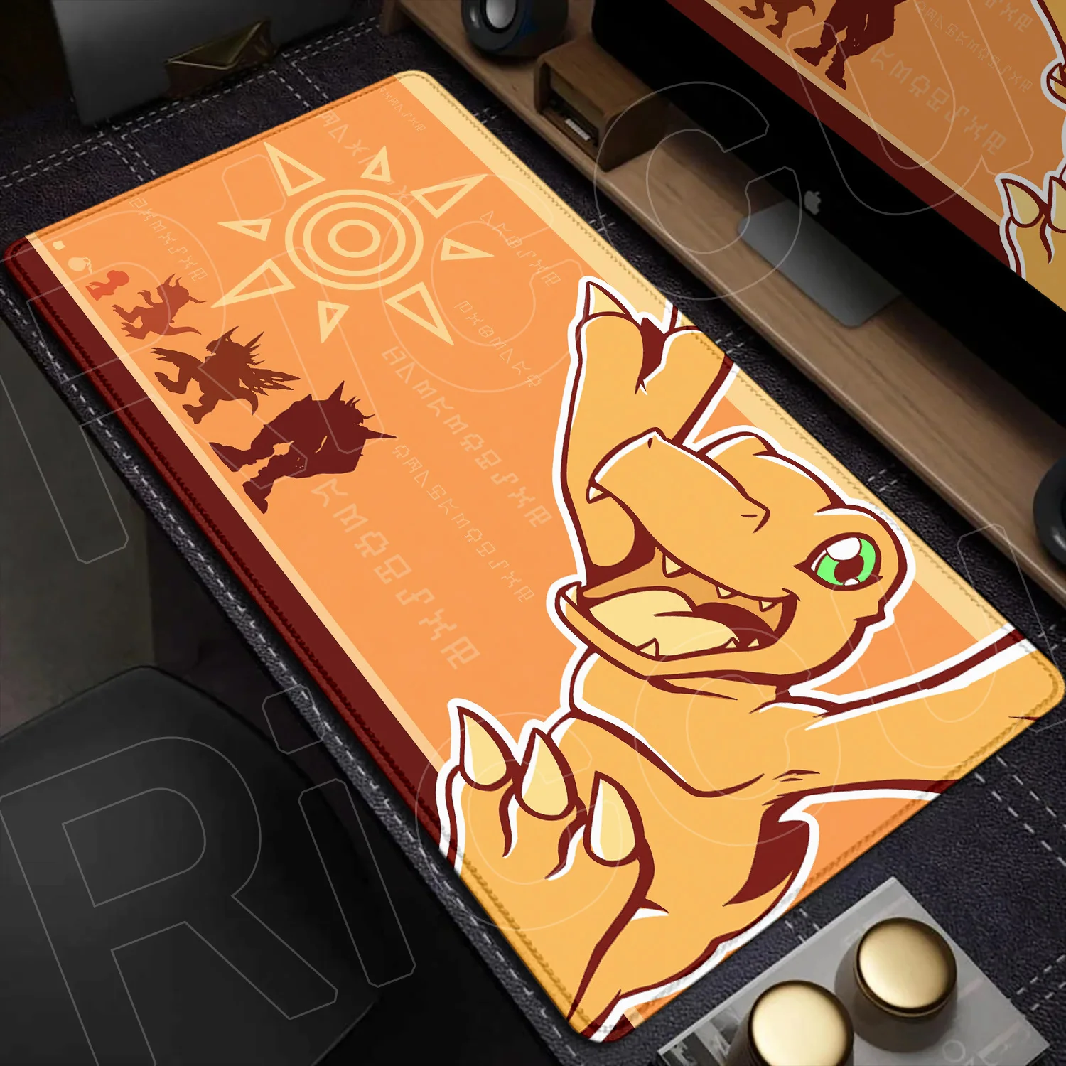 Japan Anime Mousepad Cute Gabumon Speed Keyboard Mat 90X40cm Rubber Non-slip Base Table Pad D-Digimon Laptop Gamer Office Carpet