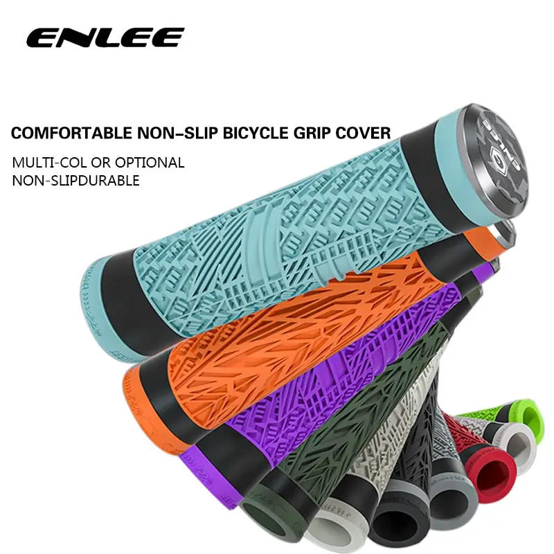 ENLEE Mtb Bike Grips Handle Flat Handlebar Bicycle Silicone Mountain Bicycle Handlebar Covers Soft Ultralight Grips Accessories