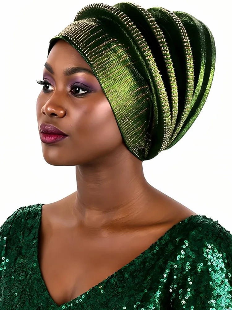 2026년 신상 아프리카 헤드타이 터번 나이지리아 오토 겔레 헤드랩 오토 겔레 여성 터번 캡 웨딩 겔레 무슬림 헤드랩 보닛
