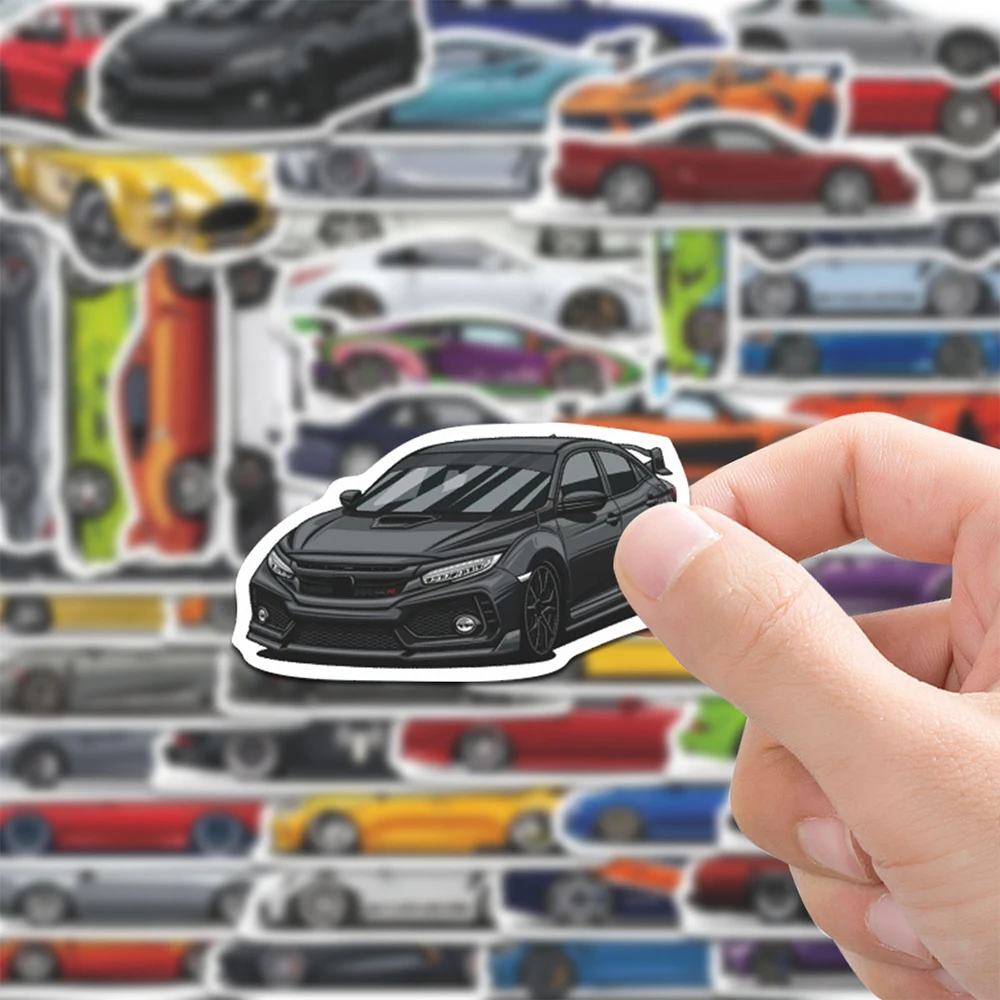 

10/30/70pcs Cartoon JDM Racing Car Stickers Personalized Graffiti Decals Laptop Phone Skateboard Diary Cool Sticker Decoration