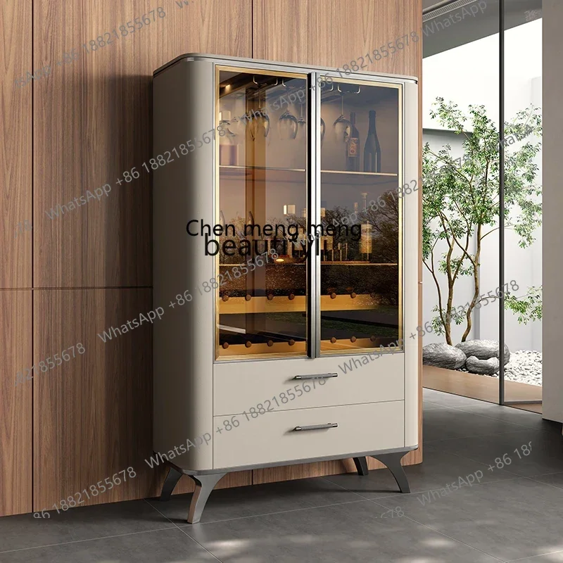 ss8350 Italian light luxury wine cabinet tempered glass foyer storage side cabinet designer furniture