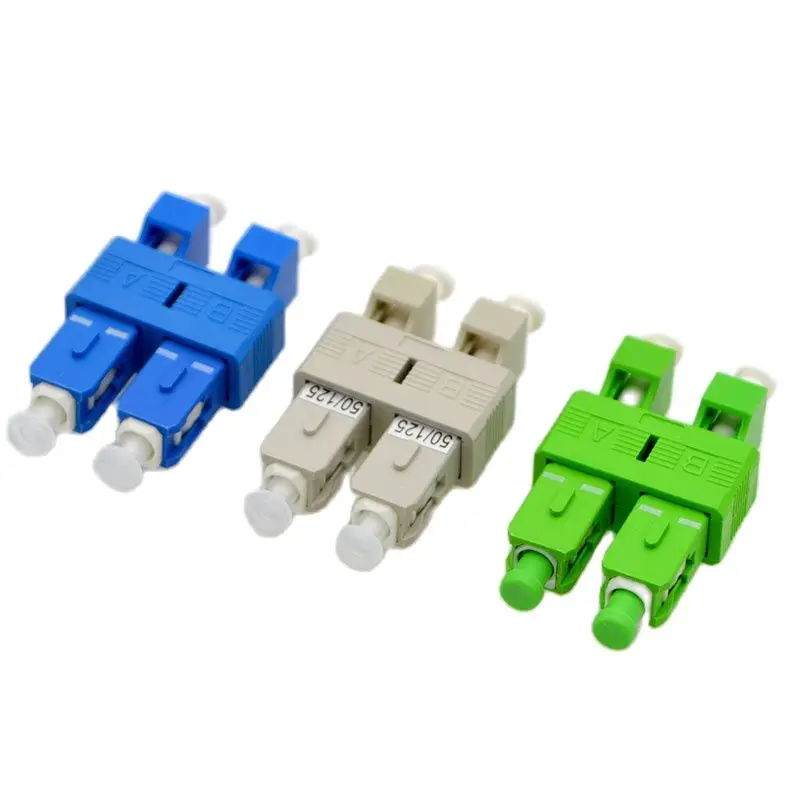 

New Optical Fiber Adapter Connector SC Male-LC Female Single- Multimode Double Core Fiber Flange Coupler Adapter Free Shipping