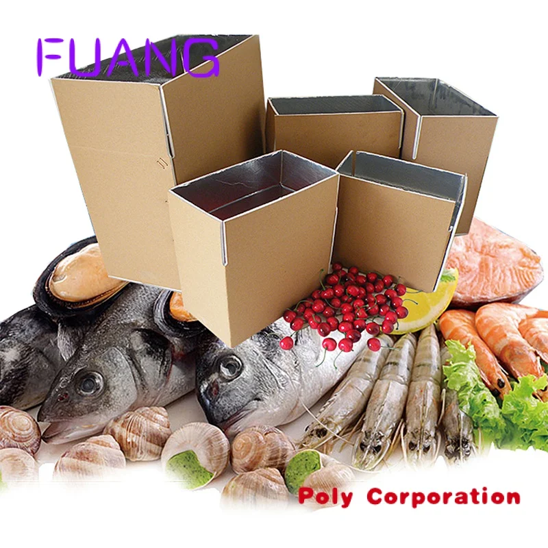 Custom  Fresh food packing box insulated carton/aluminum foil foam folding foam boxpacking box for small business