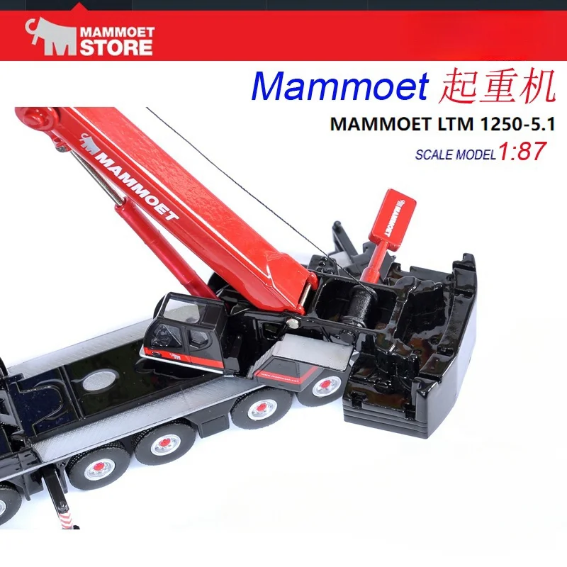 Collectible Model Mammoet 1:87 Scale LTM 1250-5.1 Mobile Crane Construction Vehicle Engineering Machinery Diecast Toy Model Gift