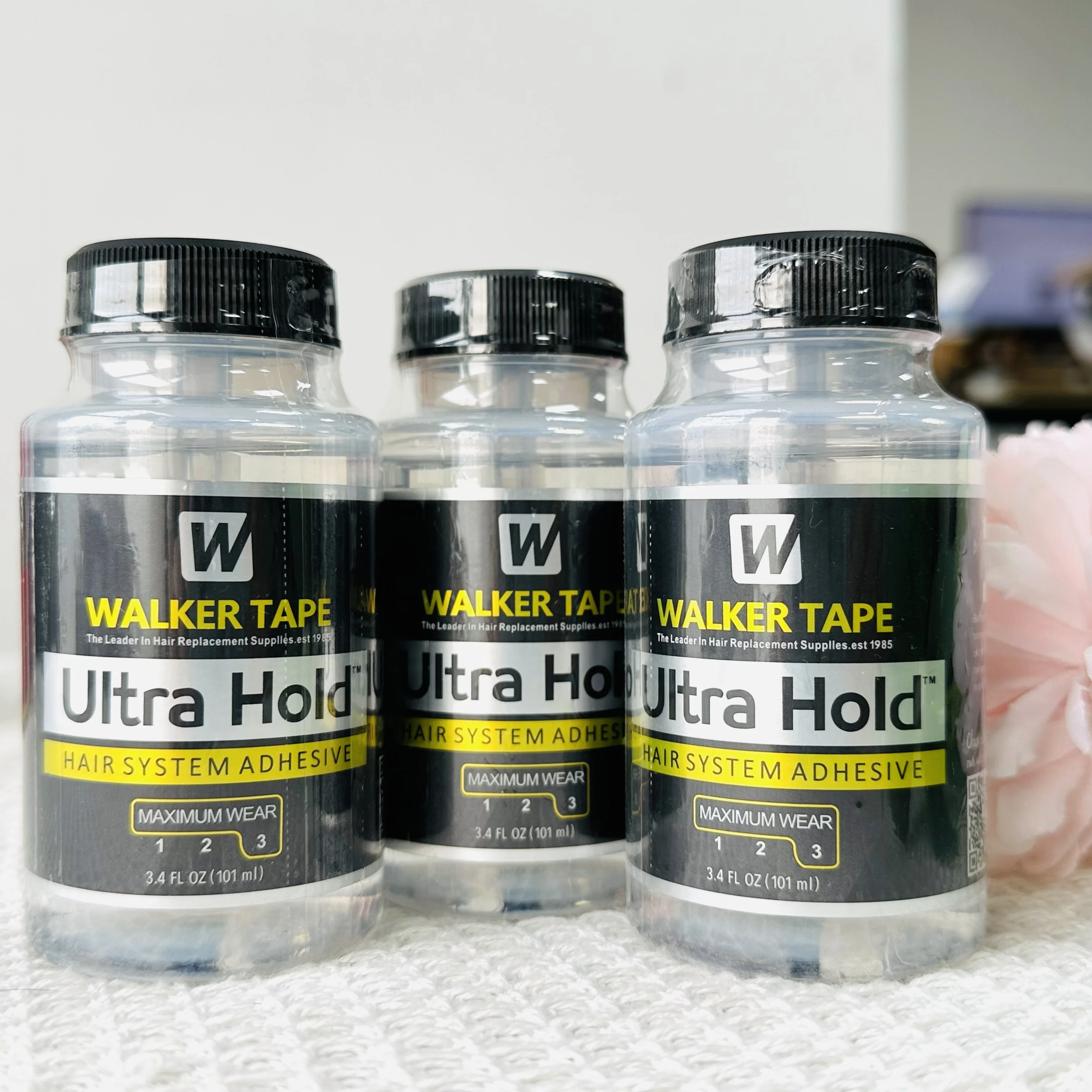 3.4FL OZ (101 ml) Ultra Hold-lijm voor kantpruik en PU van Walker Tape The Leader In Hair Replacement Supply C22 oplosmiddelverwijderaar