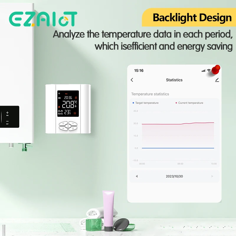 Tuya-Zigbeeインテリジェントサーモスタット,バッテリー電源,水,ガスボイラー,温度コントローラー,アクチュエーター,音声,alexa,Google Home