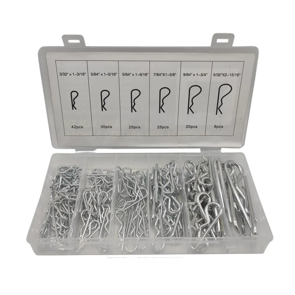 

150PCS Cotter Pins R-Type Open Pin Key Fastener Wave Latch Bolt Locking Pin For Automotive Machinery Lawn Mowers And DIY Project