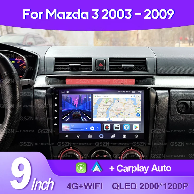 QSZN For MAZDA 3/AXELA 2004 2005 2006-2009 Android 13 Car Radio