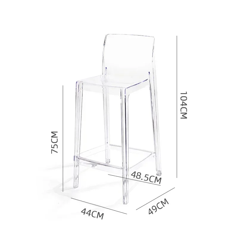 Акриловый прозрачный барный стул, высокий пластик, простой современный дизайнерский стул для ног, кресло с откидной спинкой для кафе, напольная мебель для комнаты Cadeiras