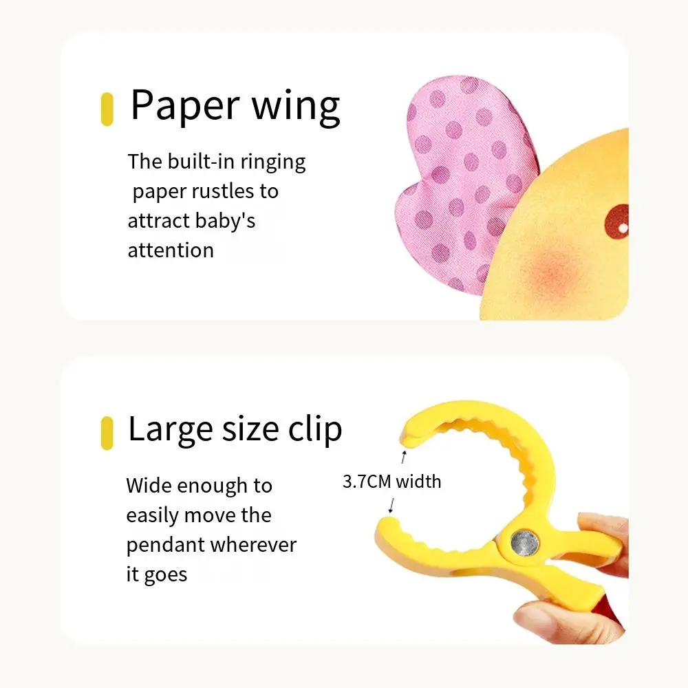 Brinquedos de corda de puxar para bebê em forma de caranguejo com braçadeira, espelho distorcido, mordedor sensorial de pelúcia, contas de toque, atividade de aprendizagem