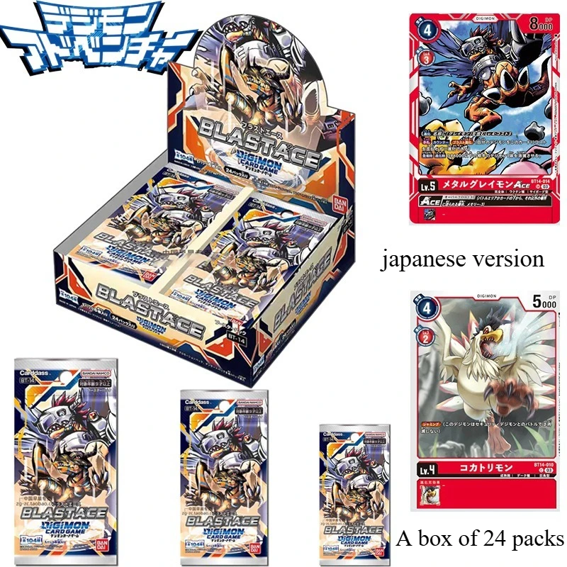 

Горячая официальная коробка для карточных игр Bandai Digimon BT-14 BLAST ACE, японская версия, запечатанная аниме SR SEC, коллекция редких карт, подарок