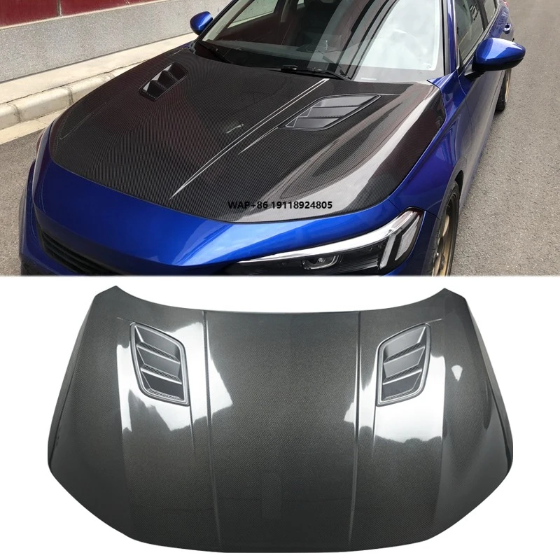 

Hoot Style Carbon Fiber Vented Hood Front Engine Bonnet for 11th Gen 2021-2024 New Condition