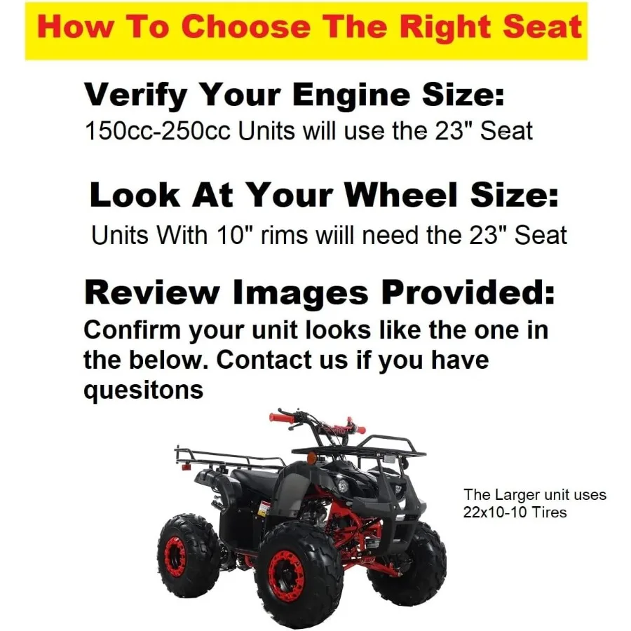 23 150 cc 250 cc Utility-ATV-Sitz, kompatibel mit TaoTao ATA150D ATA250D Bull 150 Bull 200 250 cc Sport Utility Rhino 250 Coolster