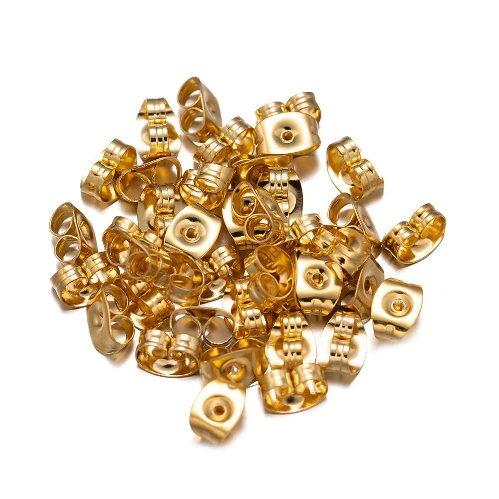 

100pcs/Lot Stainless Steel Earrings Back Stopper for Diy Ear Studs Jewelry Making Findings Crafts Accessories Replacement