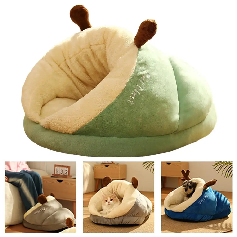 And Dog House Winter Warm Puppy Nest Mat Slippers Closed Nest Nest Stereoscopic Supplies Nest Dog Pet Semi Hous S9v0