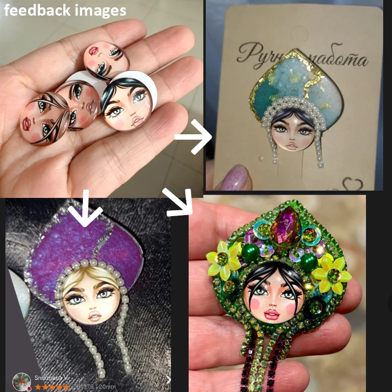 матрёшка matryoshka Russian10pcs mixed 12mm/16mm/18mm/25mm Round photoglass cabochondemo flat back Making findings
