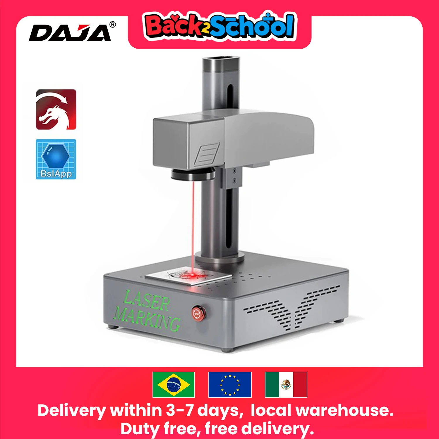 

DAJA S4 Fiber Laser Marking Machine High Power Business Industrial Portable Engraver Engrave All Metal Jewelry Plastic Leather