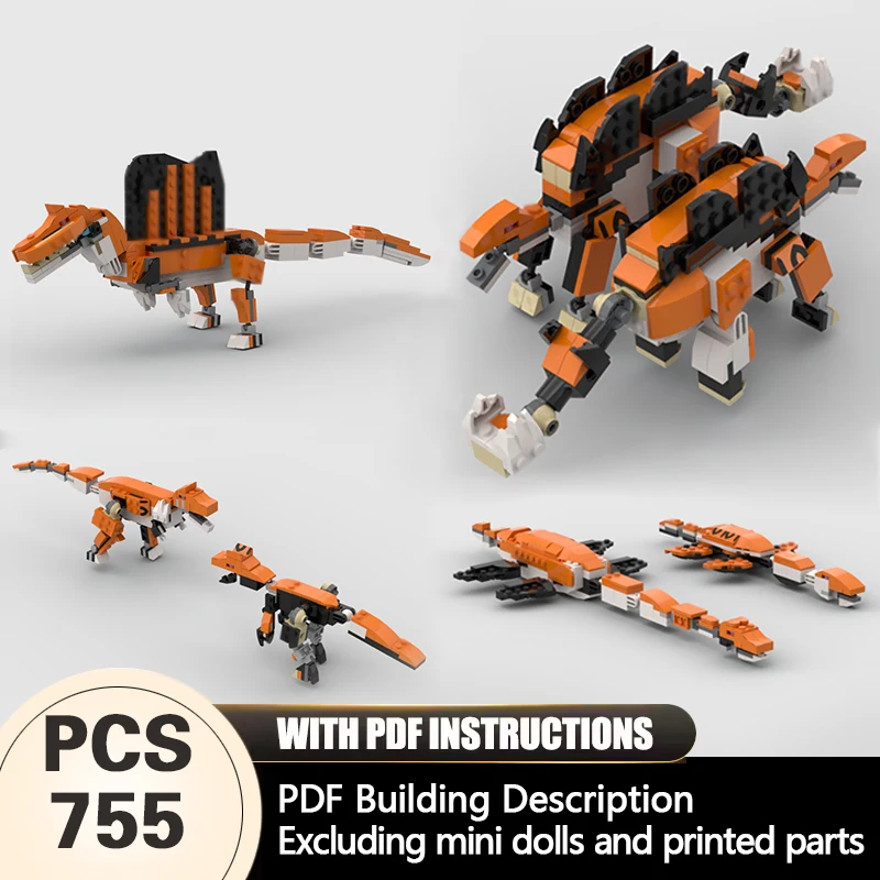 

Creators Animal Series Model MOC Building Bricks Prehistoric Creatures Modular Technology Gifts Holiday Assemble Children Toys