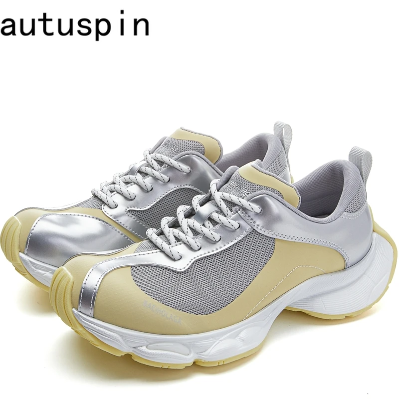 

AUTUSPIN INS Tide женские уличные кроссовки для отдыха на открытом воздухе модная женская обувь четырехсезонные кожаные лоскутные женские кроссовки 35-40