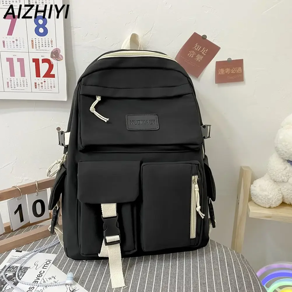 Kawaii School Bags for Girls Women Backpack Aesthetic Laptop Bag Pockets Students Cute Canvas Backpack Rucksack Handbags Mochila