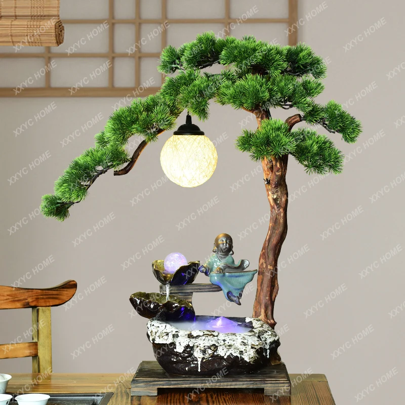 Ceramic Water Fountain Desktop Decoration Living Room Office Humidifier Fish Tank Backflow Incense Circulation